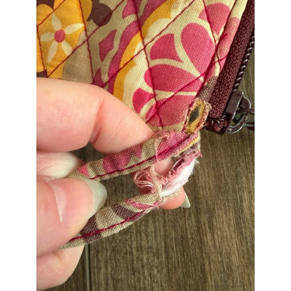 Vera Bradley Carnaby Zip Around Wallet Wristlet Quilted Pink Floral